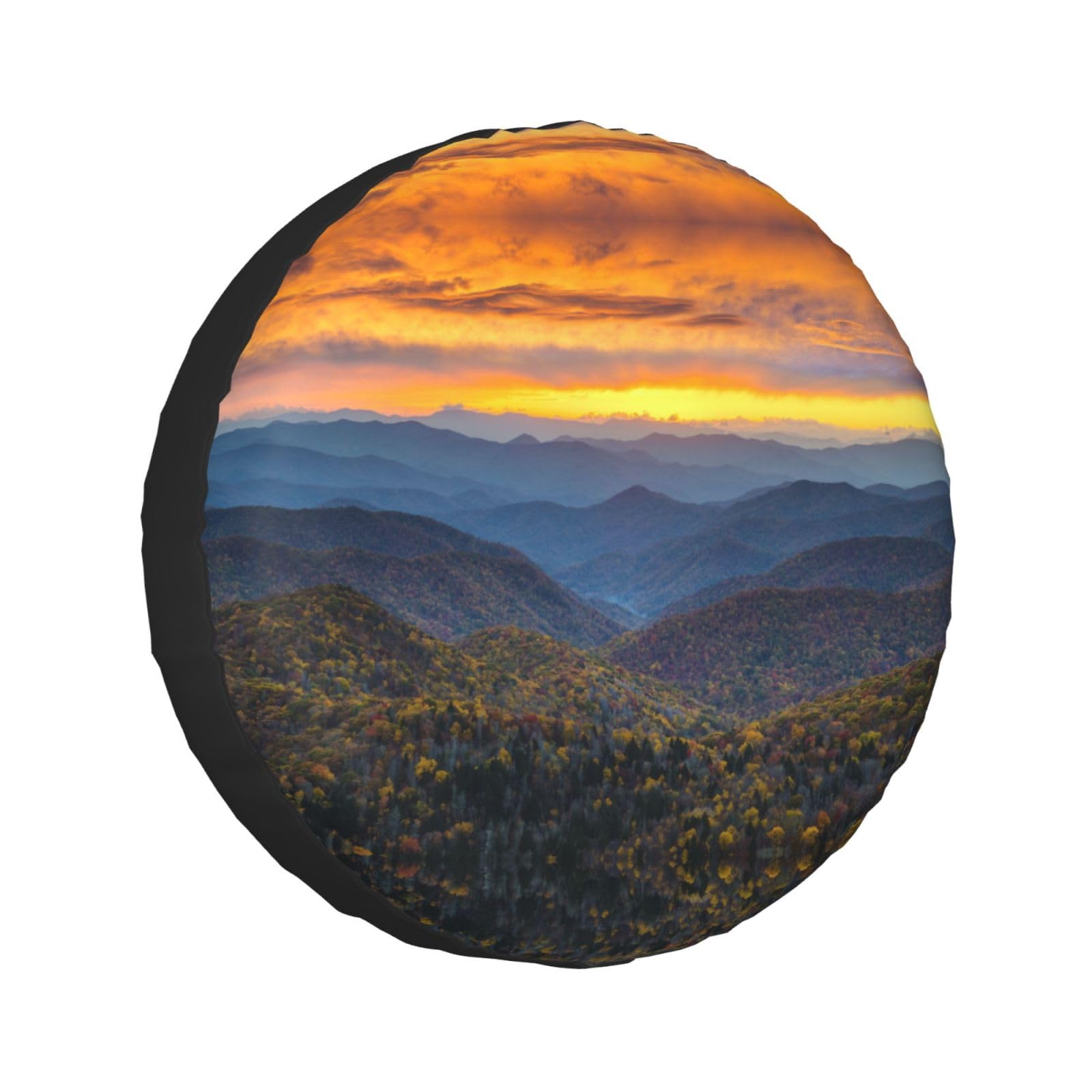 Blue Ridge Parkway Mountains bedruckte Universal-Ersatzreifenabdeckung Radschoner sind erhältlich für 60–83 cm große Reifen von TEMKIN