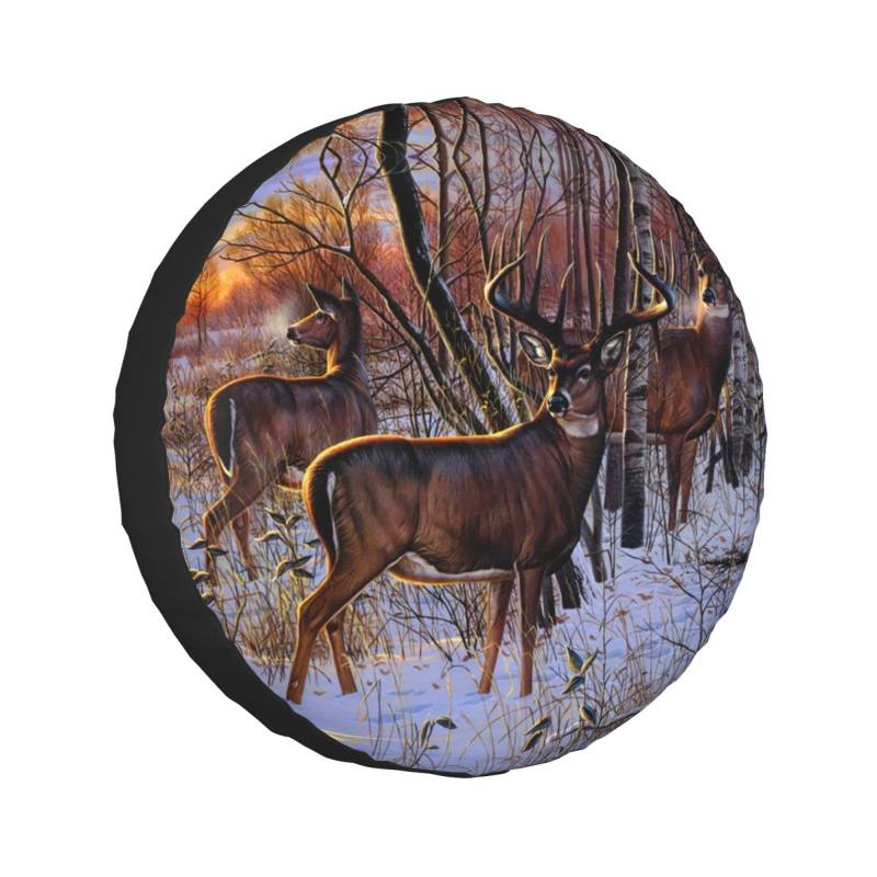 Deers Picture Printed Universal Reserveradabdeckung Radschoner sind erhältlich für 60-83 cm Reifen von TEMKIN