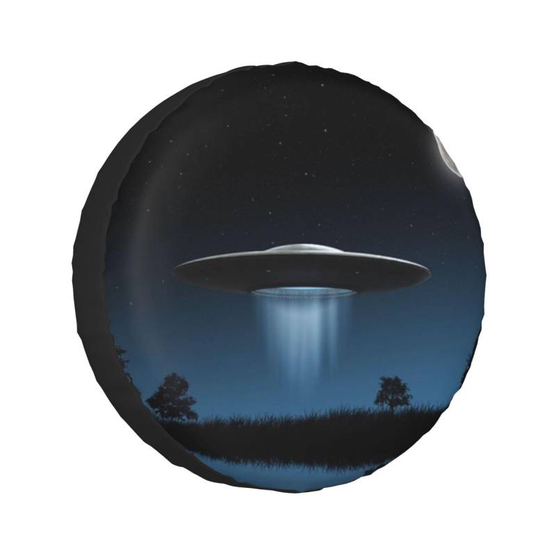 Flying Saucer at Night Bedruckte Universal-Ersatzreifenabdeckung Radschoner sind erhältlich für 60–83 cm große Reifen von TEMKIN