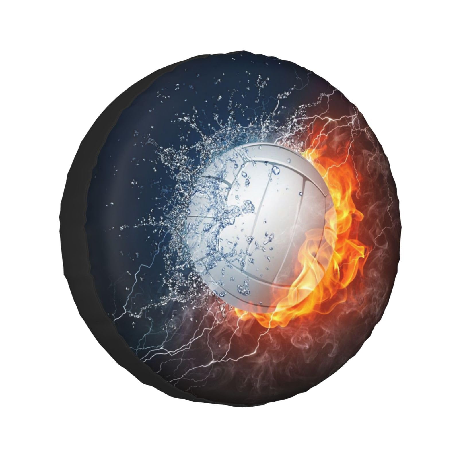 Ice and Fire Volleyball bedruckte Universal-Ersatzreifenabdeckung Radschoner sind erhältlich für 60–83 cm große Reifen von TEMKIN