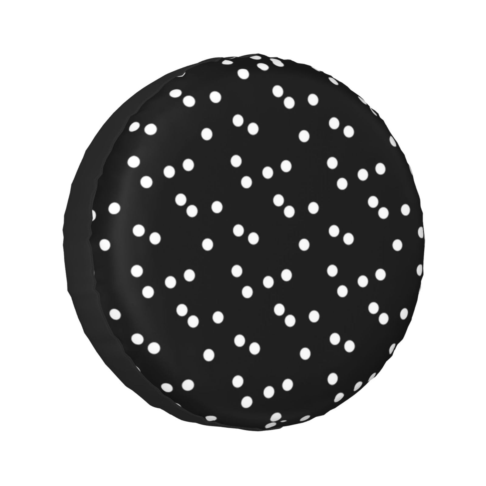 Schwarz Weiß Polka Dots bedruckte Universal-Ersatzreifenabdeckung Radschoner sind erhältlich für 60–83 cm große Reifen von TEMKIN