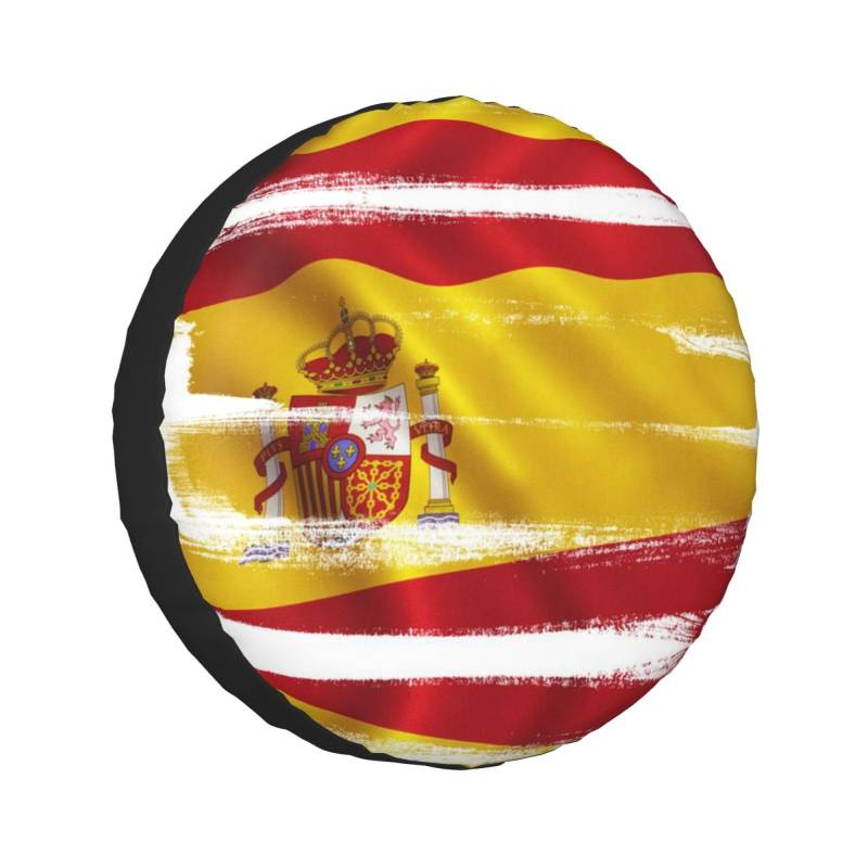 Spanien-Flagge bedruckte Universal-Ersatzreifenabdeckung Radschoner sind erhältlich für 60–83 cm große Reifen von TEMKIN