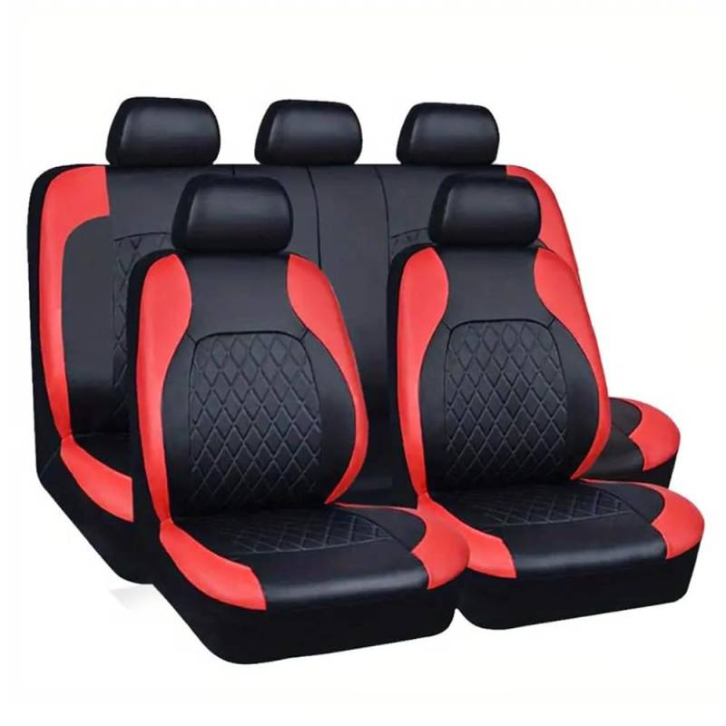 Universal Autositzbezüge für Mini Hatch/Cabrio R50 R56 F55 F56 R52 R53 R57 F57 JCW/One/One D/Cooper, Wasserdicht Schmutzabweisend Komfortabel Hautfreundliche Textur Sitzbezug,Red von TEMKIN