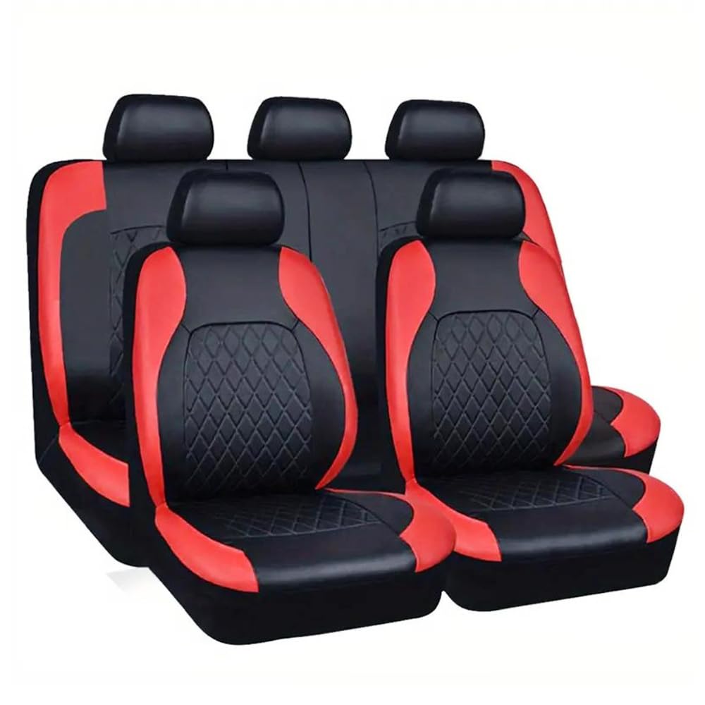 Universal Autositzbezüge für SEAT Ibiza 5-Door/Ibiza 3-Door/Ibiza ST 6F 6J 6L 6L2 6L1 6K 6K2 6K1, Wasserdicht Schmutzabweisend Komfortabel Hautfreundliche Textur Sitzbezug,Red von TEMKIN