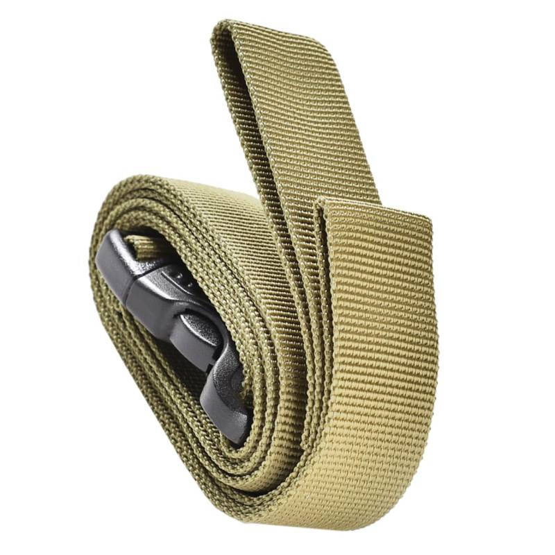 TENDYCOCO Gepäckband Camping-Gepäckgurt für den Außenbereich Outdoor-Camping-Gepäckgurt kofferanhänge gepäckfixierung Reisekoffergurt Gepäckgurt mit Schnalle für Camping Stoff Khaki von TENDYCOCO