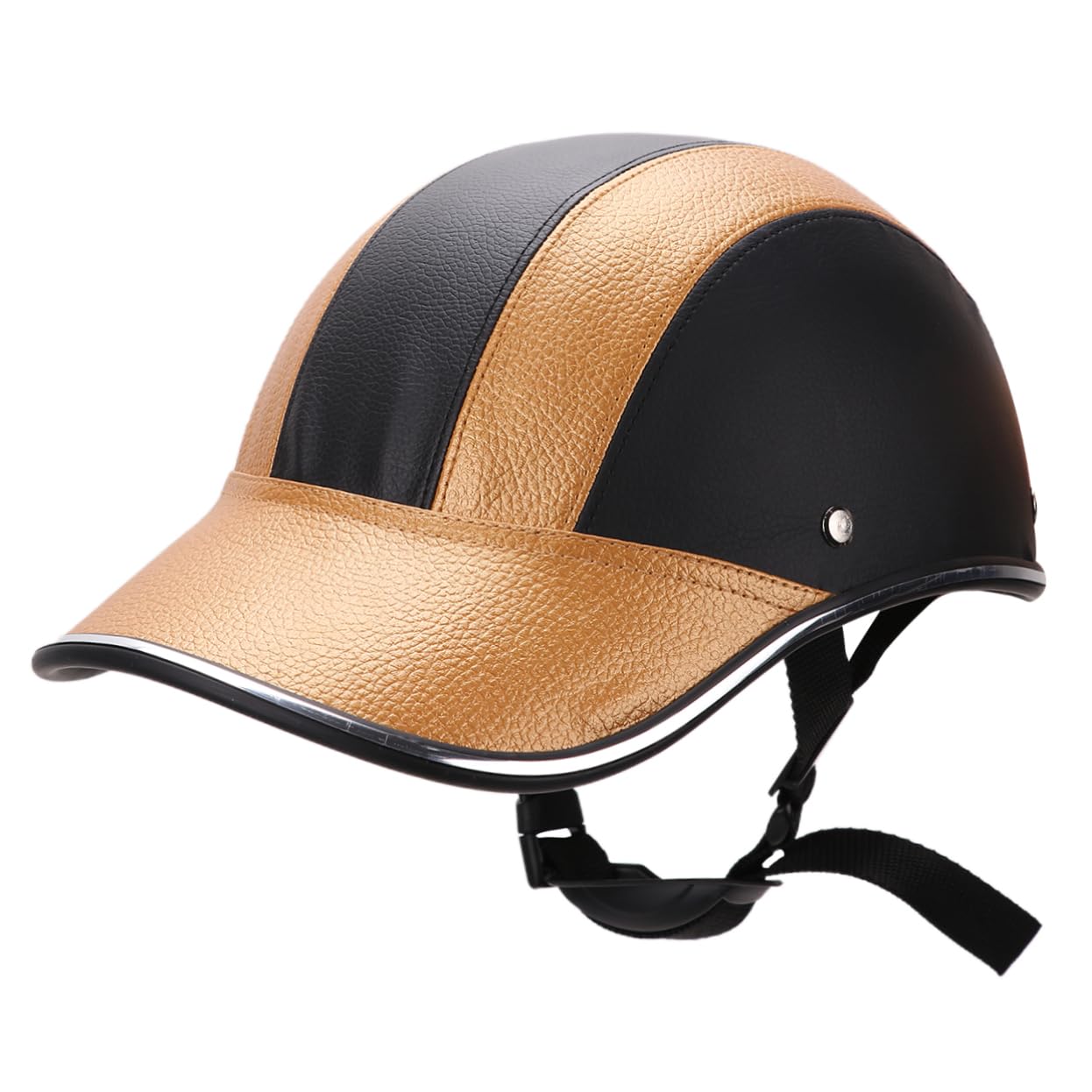 TENDYCOCO Unisex Motorradhelm Schutzhülle Baseballstil Schwarz Golden Freie Größe Ideal Für Outdoor Sportarten Radfahren Mit Helmpolster Und Zubehör von TENDYCOCO