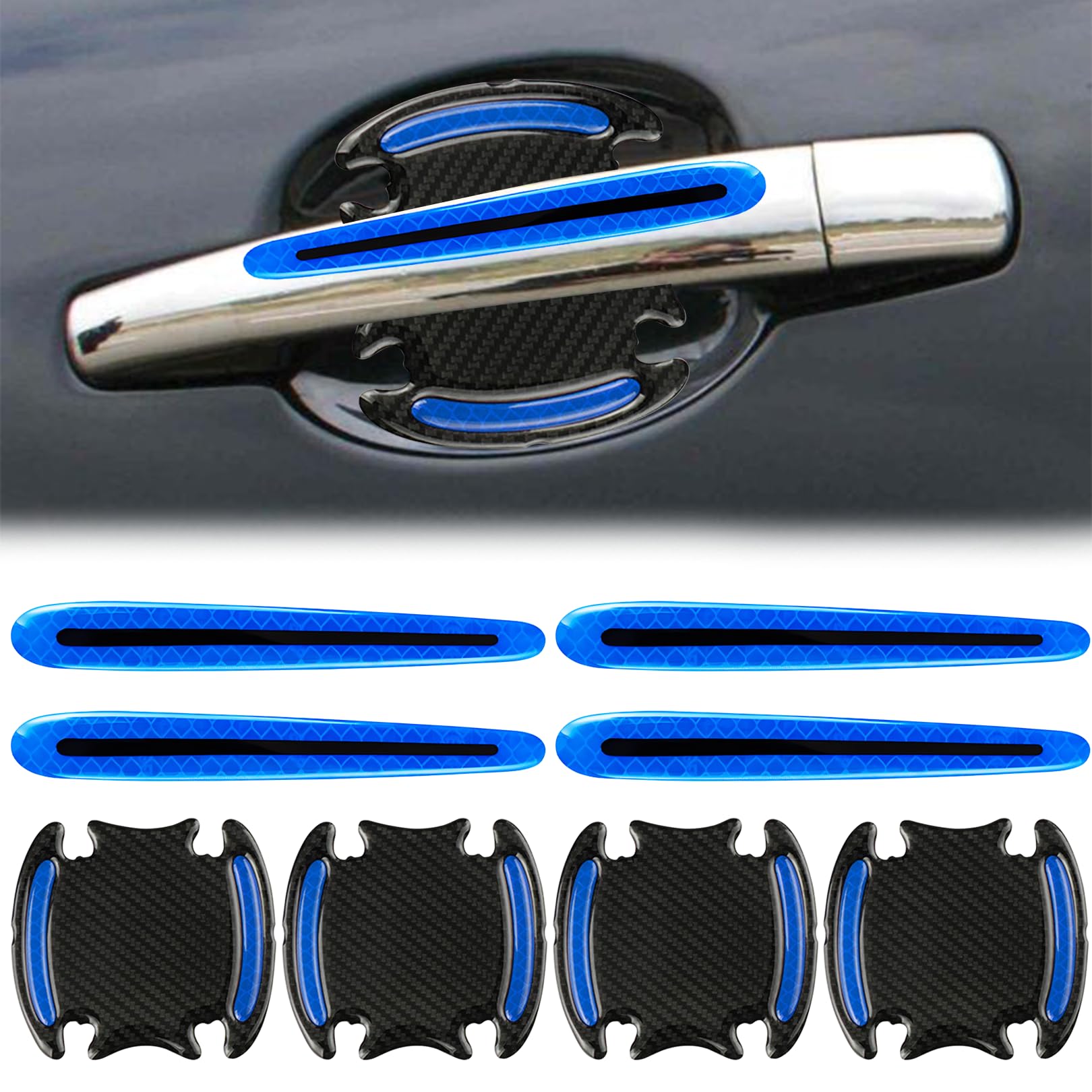 8 Stück Auto Türgriff Schutzfolie,Türgriff Schutz Auto,Auto Türgriff Schutzfolie Set,Auto Türgriff Lackschutzfolie,Auto Außentür Griff Schüssel Schutzfolie,für Griffmulden/Griffschalen(Blau) von TENGEE