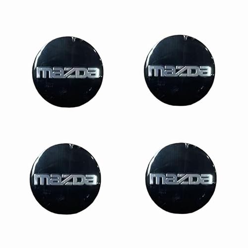 TENREV Auto Nabendeckel für Mazda 6 2007-2012, 4 Stück Radnabendeckel Logo-Aufklebern Radnaben Abdeckungen Ersetzen Kompatibel Auto Zubehör,E-56mm von TENREV