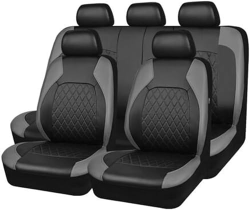 Auto Sitzbezüge Set für Toyota RAV4 2019-2024,9 Stück Sitzschoner Auto,Wasserdicht Leder Auto Schonbezug Set Autozubehör,D-Grey von TENREV