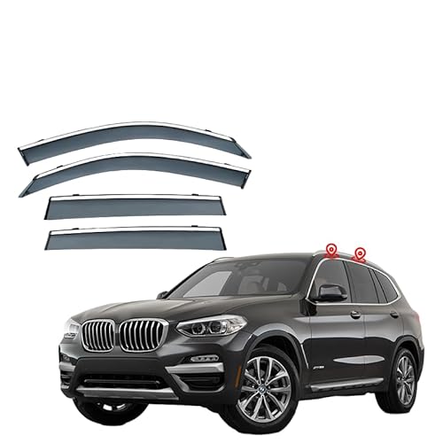 TENREV Auto Windabweiser Für BMW X3 MK3-G01 2018 2019 2020 2021 2022 2023+, Auto TüR Seitenscheiben Windabweiser Regenabweisend Regenschutz Zubehör von TENREV