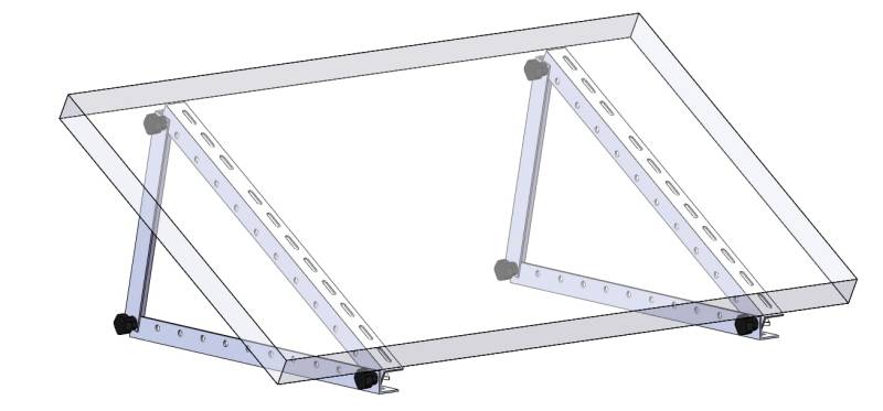 104cm Alu Halterung Aufständerung für Solarpanel PV Dach- Bodenbefestigung, 1 Paar ALU Befestigung Solarmodule Flachdach Boden Dach von TEOV