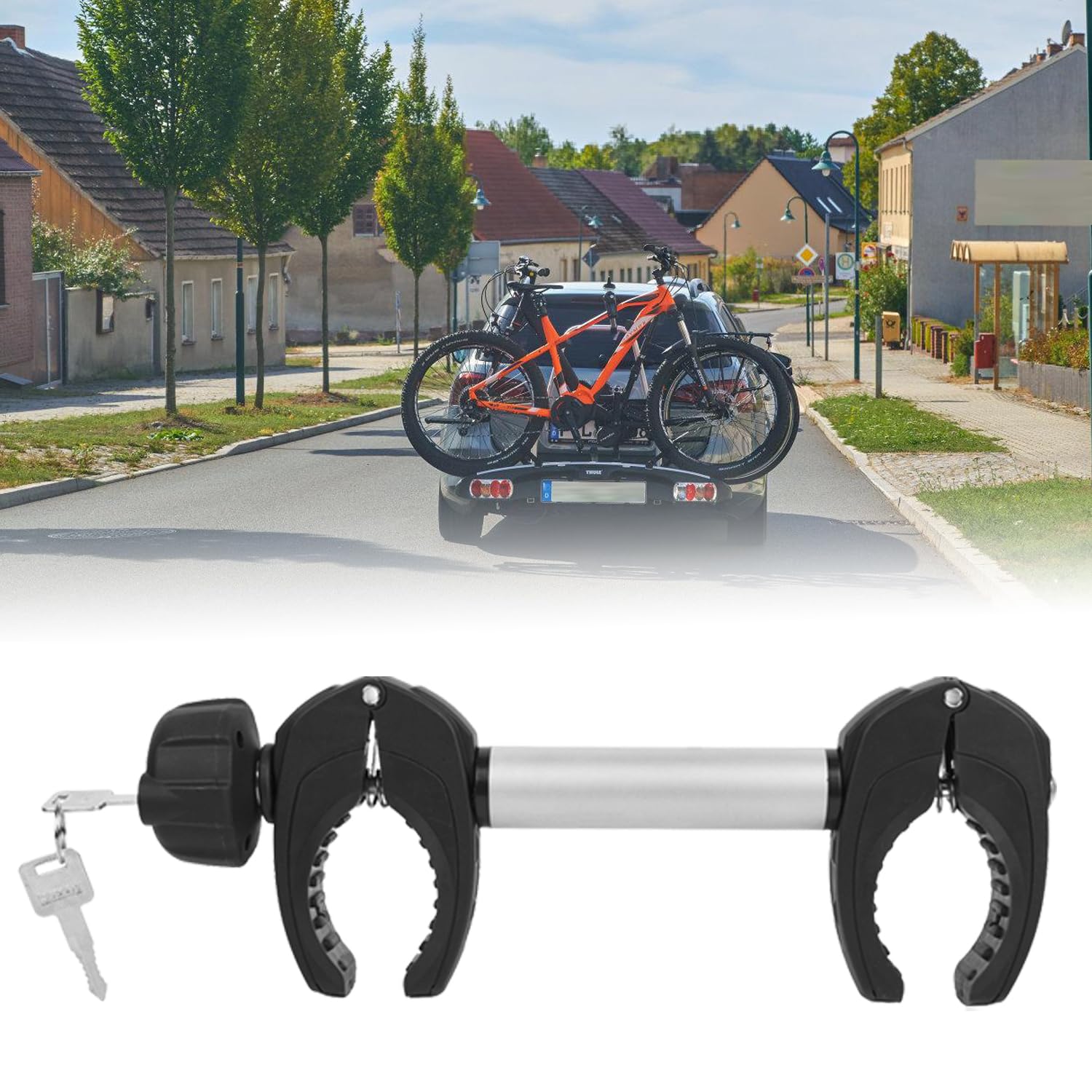 Rahmenhalter 1 Pack, 32cm Länge Abschließbare Rahmenhalterung für Fahrradträge ，für U-Bügelrohr von TEOV