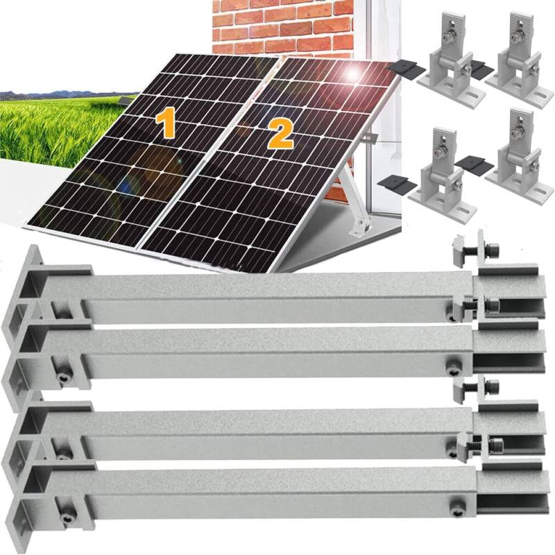 Solarmodul Dachhalterung Befestigung Montage Aufständerung Schrägdach Ziegeldach, Solarpanel Montage 0-40° Individuell Verstellbar Flachdach Befestigung, Photovoltaik-Befestigungsmittel 2 Paar von TEOV