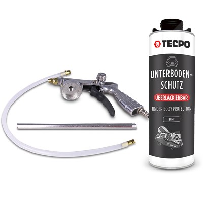 Tecpo 1 L Unterbodenschutz Bitumen,ülb + Druckluft-Sprühpistole von TECPO