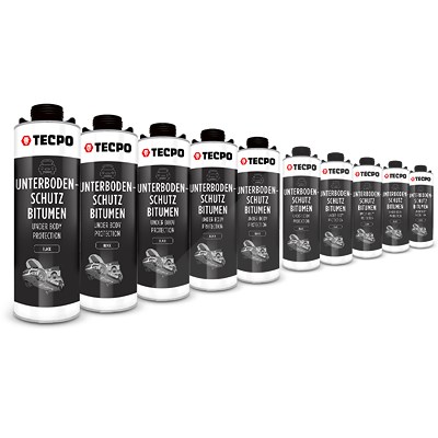 Tecpo 10x 1 L Unterbodenschutz Bitumen, schwarz von TECPO