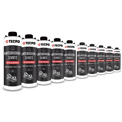 Tecpo 10x 1 L Unterbodenschutz Bitumen, überlackierbar, schwarz von TECPO