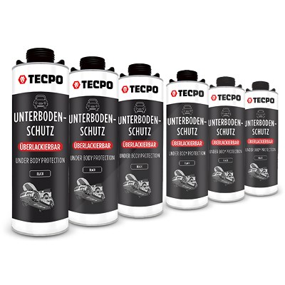 Tecpo 6x 1 L Unterbodenschutz Bitumen, überlackierbar, schwarz von TECPO