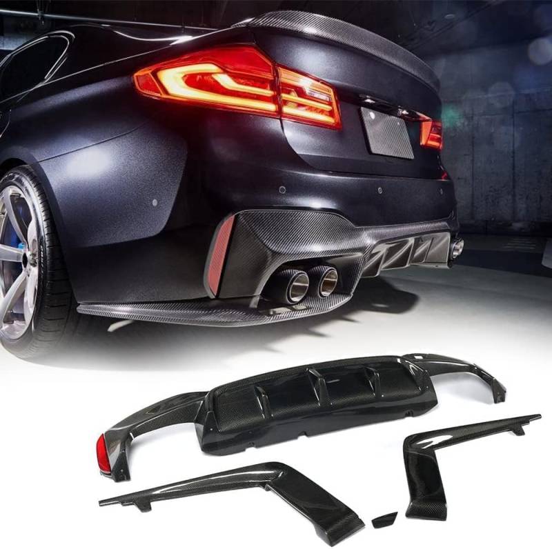 Auto Heckstoßstange Diffusor Spoile für BMW 5 Series F90 M5 Sedan 2018-2020, Heckdiffusor Stoßstange Splitter Unterlippe Kratzfeste Protector Body-Kit Zubehör von TERCAN