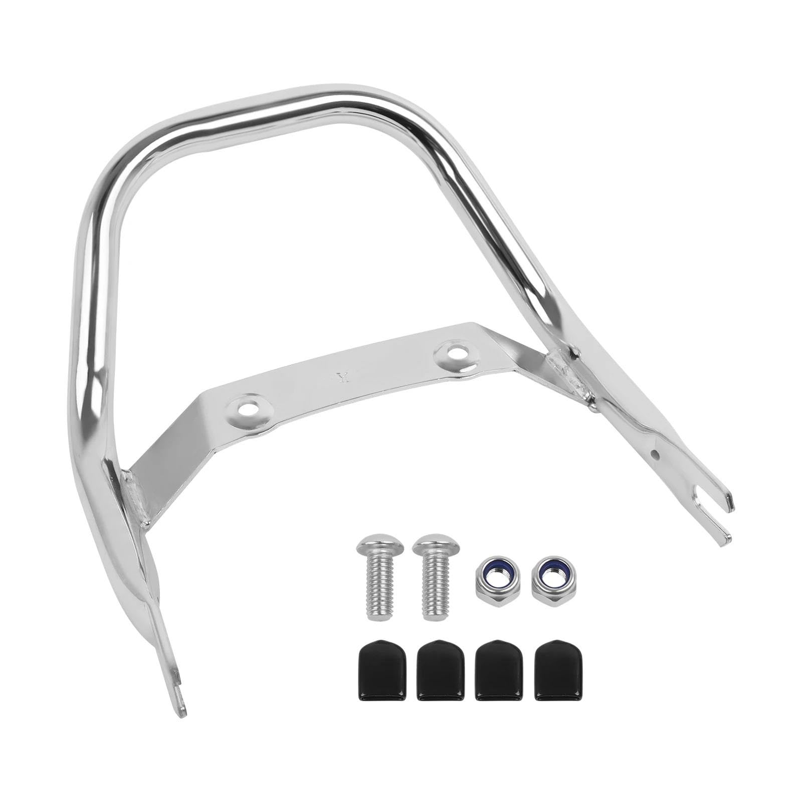 Solo Sitz Gepäck Rack Unterstützung Regal Für AFFE 125 Für Z125 2018-2024 Passagier Armlehne Sozius Sitz Halten Hand Schiene Lenker Motorrad Gepäckträger Hinten(Chrome) von TERCAN