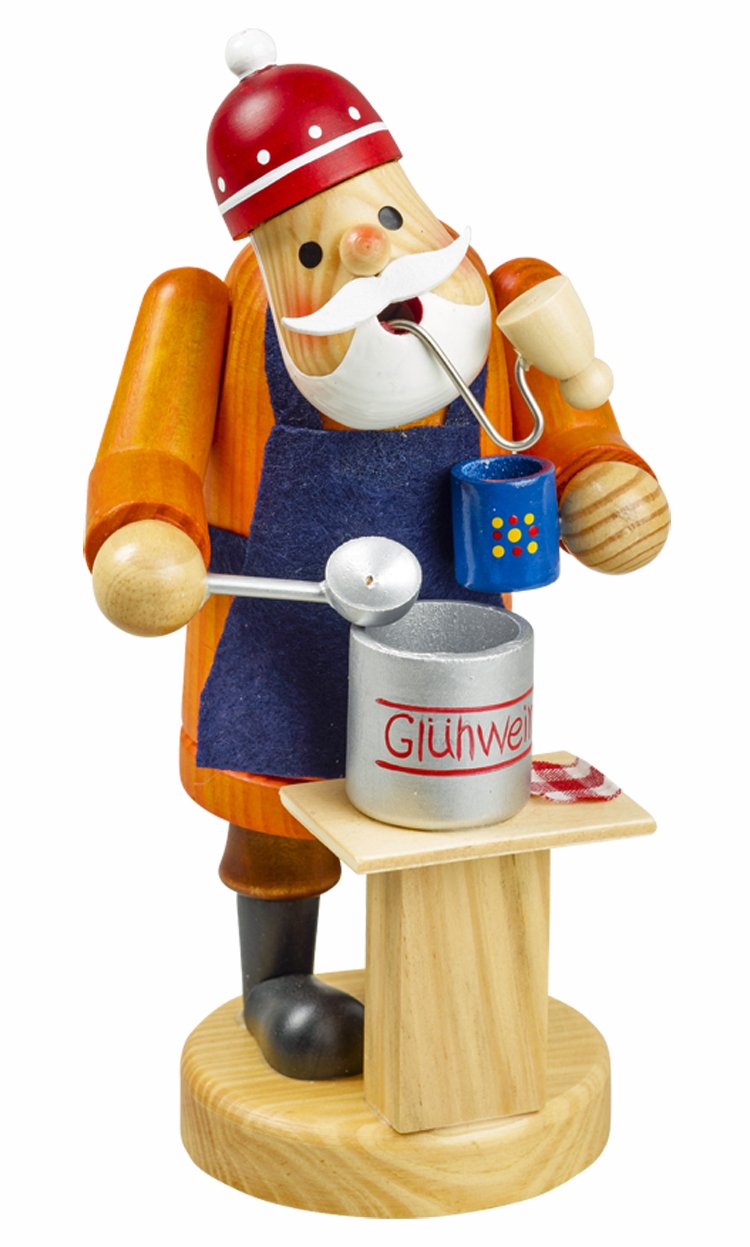 Tohoyard VPERP Räuchermännchen Räuchermann Räucherfigur Rauchfigur Glühweinverkäufer ca. 18 cm hoch, aus Holz, Weihnachten Advent Geschenk (30115-18)……… von TESTEL