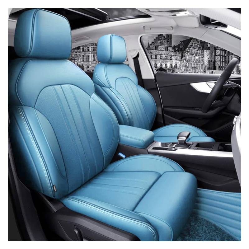 Auto-Schonbezüge Für A4 A6 A3 Q5 Q7 TT A7 Q3 Autozubehör Sitzbezüge Komplettset Mittleres perforiertes Leder Spezifisch Sitzbezüge Auto(Light Blue) von TETARI