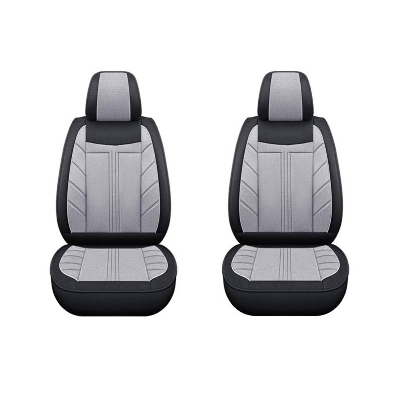 Auto-Schonbezüge Für Peugeot 207 206 2008 307 308 407 208 107 301 205 Autozubehör Universal Flachs Autositzbezug Sitzbezüge Auto(2Pcs-Black Gray) von TETARI