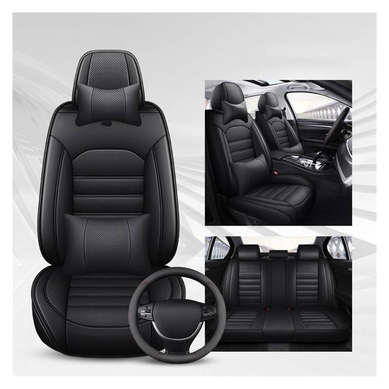 Auto-Schonbezüge Für Toyota Für Corolla Für Camry Für Rav4 Für Auris Für Prius Vollen Satz Atmungsaktive Leder Universal Auto Sitzbezüge Sitzbezüge Auto(Black with Pillow) von TETARI