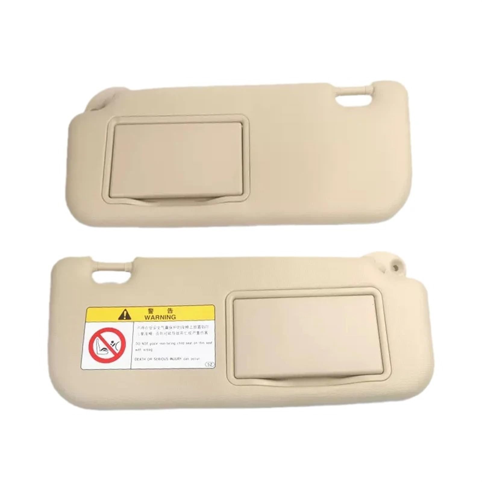 Fahrerseite Sonnenblende Für Toyota Für Corolla 2014 2015 2016 2017 2018 Für Levin Grau Beige Auto Sonnenblen Mit Spiegel 2 Stücke Auto Interne Zubehör Auto Sonnenblende(Beige A Pair) von TETARI