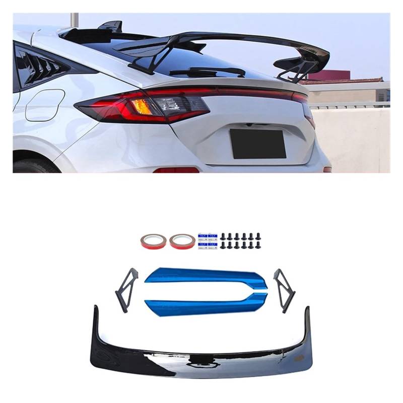 Heckspoiler Lippe Für Civic Für Trim TR 11. Generation 2022 2023 Für Zwei-Trim-Auto-Heckflügel Stator Top Wings Auto-Modifikationszubehör Auto-Spoilerflügel Auto Spoiler Flügel(Blue) von TETARI