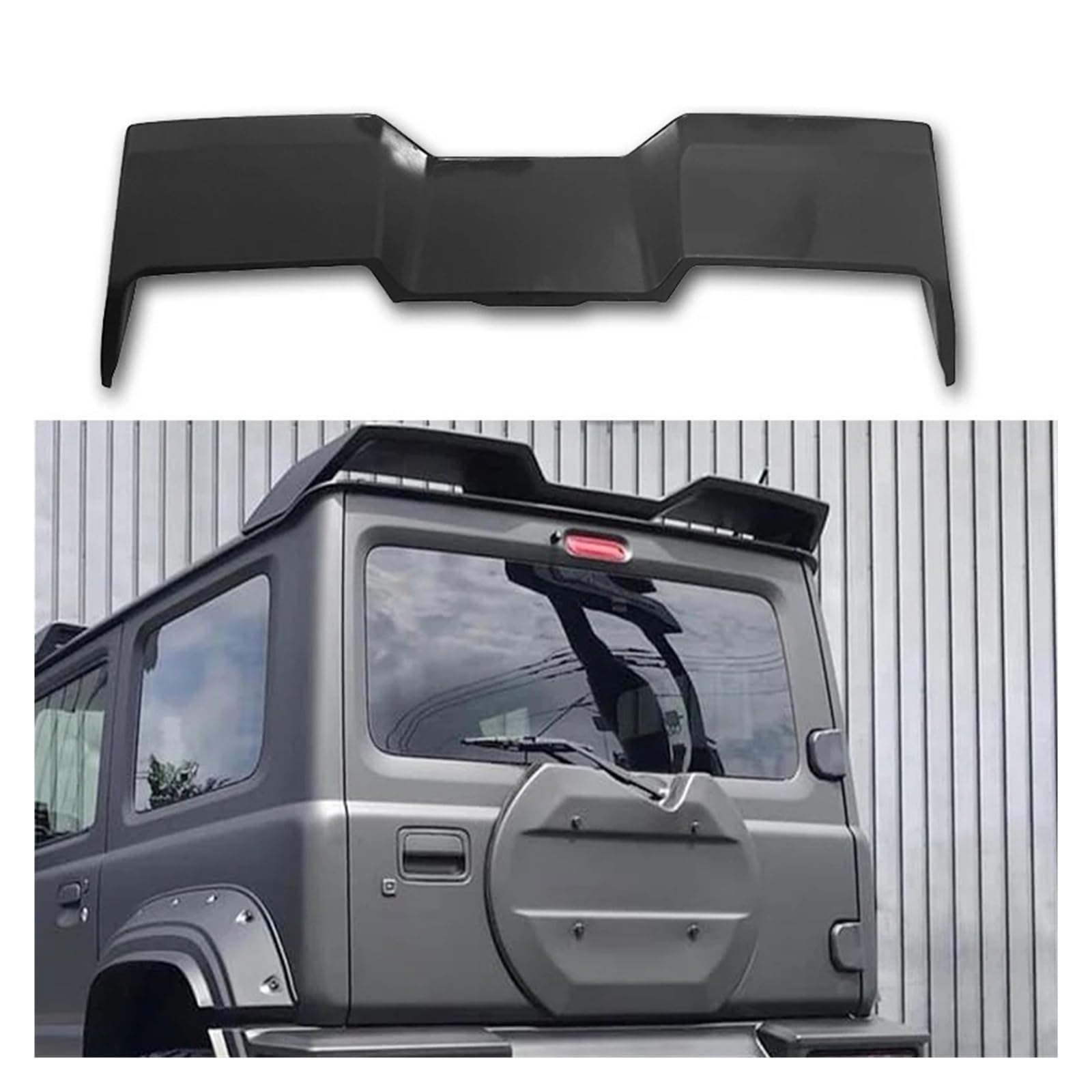 Heckspoiler Lippe Für Suzuki Für Jimny JB64 JB74 2019 2020 2021 2022 Heckspoiler Dachspoiler Wald Style ABS Auto Heckflügel Heckspoiler Auto Spoiler Flügel(Glossy Black) von TETARI