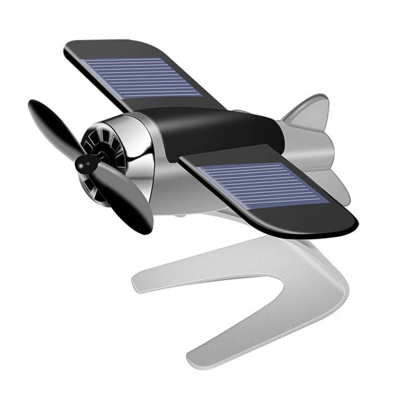 Innenraum Auto Zubehör Auto Lufterfrischer Solar Dekoration Mini Auto Parfüm Lufterfrischer Duft Auto Ornament Auto Zubehör Auto Innen Zubehör(B Silver) von TETARI