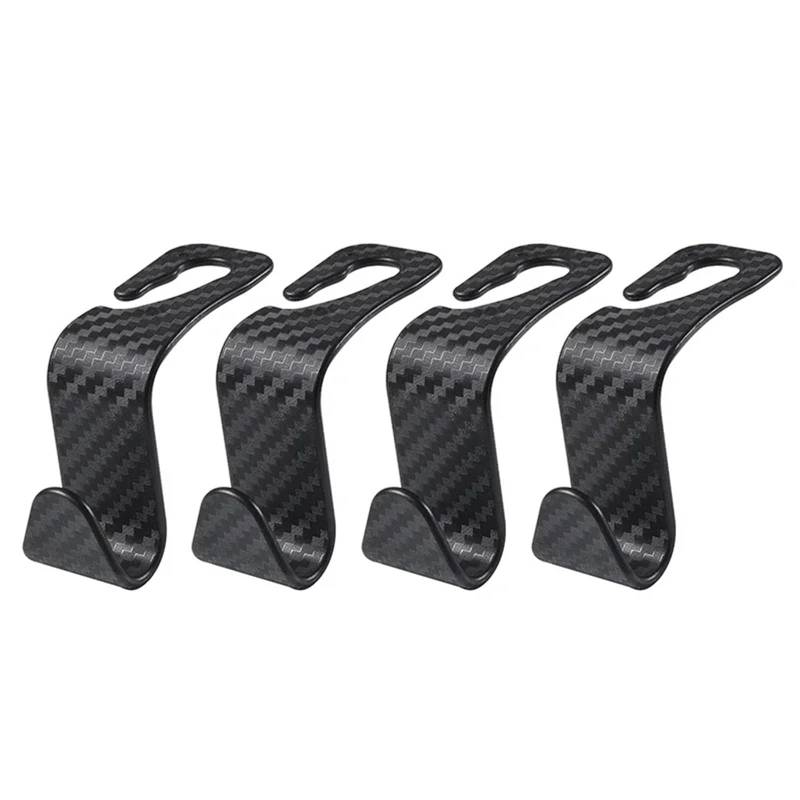 Innenraum Auto Zubehör Carbon Haken Auto Sitz Kopfstütze Haken Auto Rücksitz Organizer Aufhänger Handtasche Kleidung Halterung Auto Innen Zubehör 4Pcs Auto Innen Zubehör(4Pcs Carbon) von TETARI