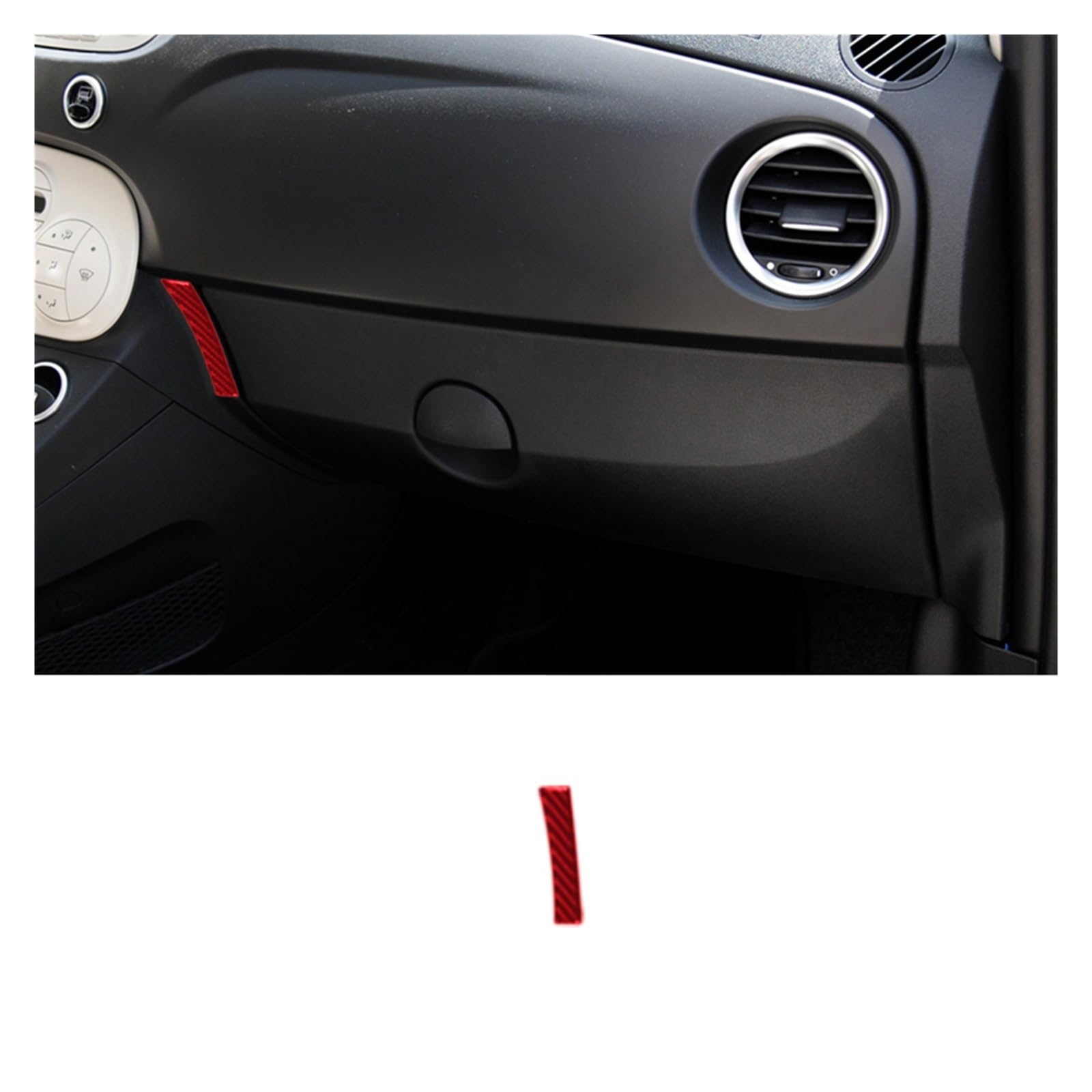 Innenraum Auto Zubehör Für Fiat 500 2012-2015 Auto Handschuhfach Panel Aufkleber Innen Dekorative Trim Carbon Faser Auto Innen Zubehör(B) von TETARI