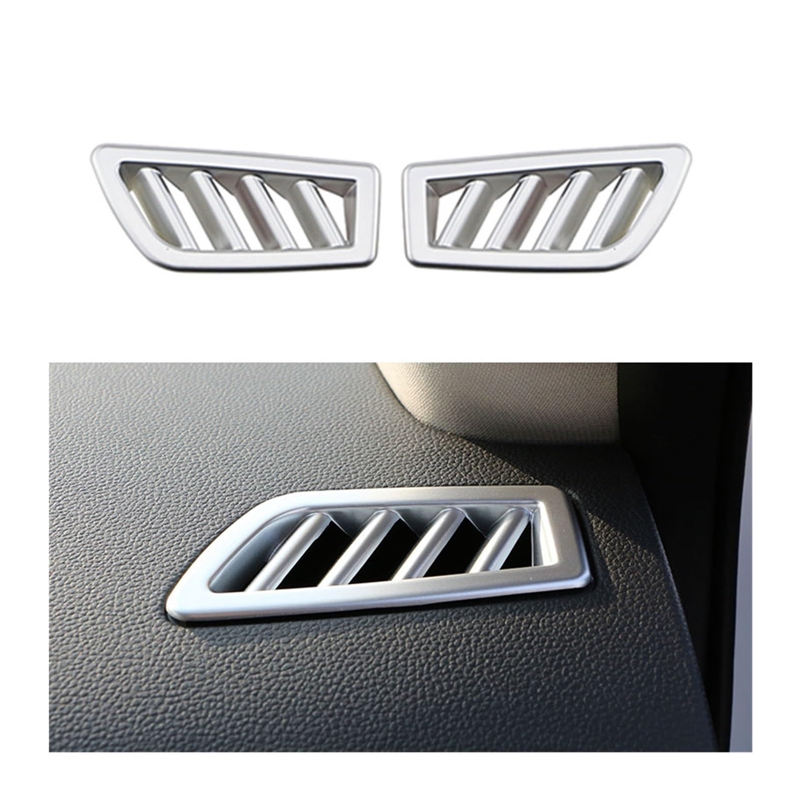 Innenraum Auto Zubehör Für Koleos Für Samsung QM6 2016-2020 Auto Innen Vorne Air Vent Conditioner Dekorative Trim Abdeckung Aufkleber Zubehör Auto Innen Zubehör(Matte chrome A) von TETARI