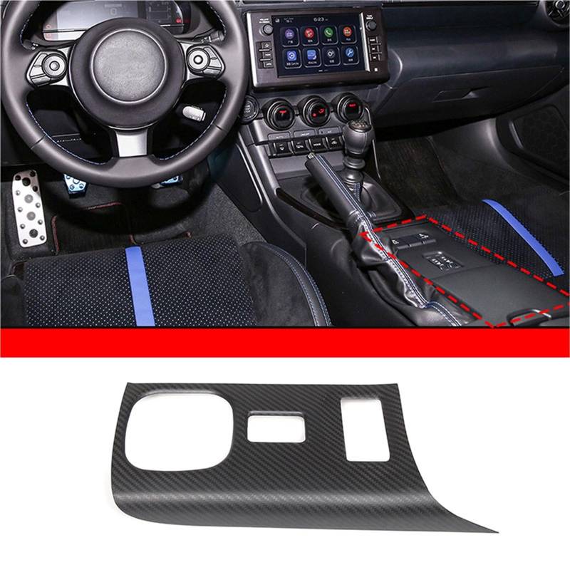 Innenraum Auto Zubehör Für Toyota 86 Für Subaru Für BRZ 2022 Carbon Faser Auto Getriebe Shift Panel Sitz Heizung Einstellung Rahmen Trim Aufkleber Zubehör Auto Innen Zubehör(Style B Matte Carbon) von TETARI