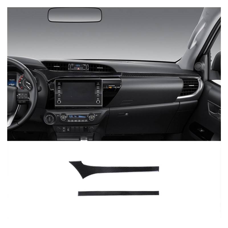 Innenraum Auto Zubehör Für Toyota Für Hilux 2015-2021 Carbon Faser Dashboard Navigation AC Air Outlet Rahmen Aufkleber Trim Abdeckung Auto Dekorative Aufkleber Auto Innen Zubehör(B) von TETARI