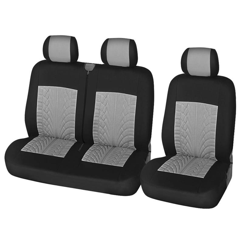 TETARI Auto-Schonbezüge 2+1 Universal-Autositzbezüge, Schutz Für Transporter/Van, Universal-Autoabdeckungen Aus Polyesterstoff, LKW Sitzbezüge Auto(Gray) von TETARI