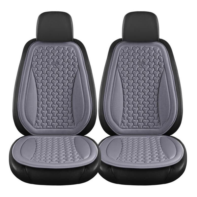 TETARI Auto-Schonbezüge 3D Atmungsaktive Autositzbezug Schweißfestes Autositzkissen Konvexes Design Zur Wärmeableitung Universelles Auto-Stuhlmatten-Pad Sitzbezüge Auto(Grey Front Seatx2) von TETARI