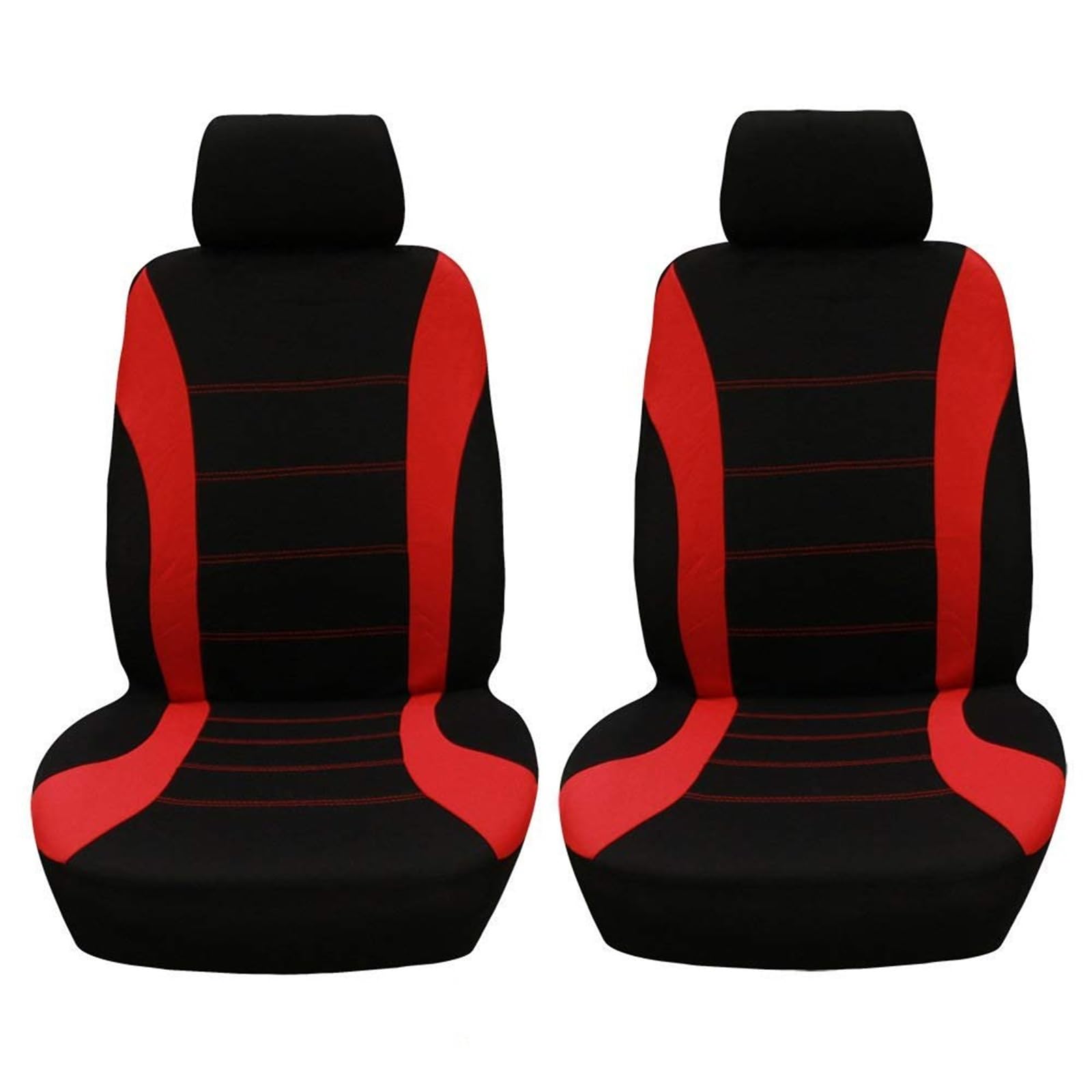 TETARI Auto-Schonbezüge 4 Teile/Satz Fahrzeug Auto Sitz Abdeckung Protector Sitz Bequem Staubdicht Kopfstütze Vordersitzbezüge Rot Schwarz Sitzbezüge Auto(Red Black) von TETARI