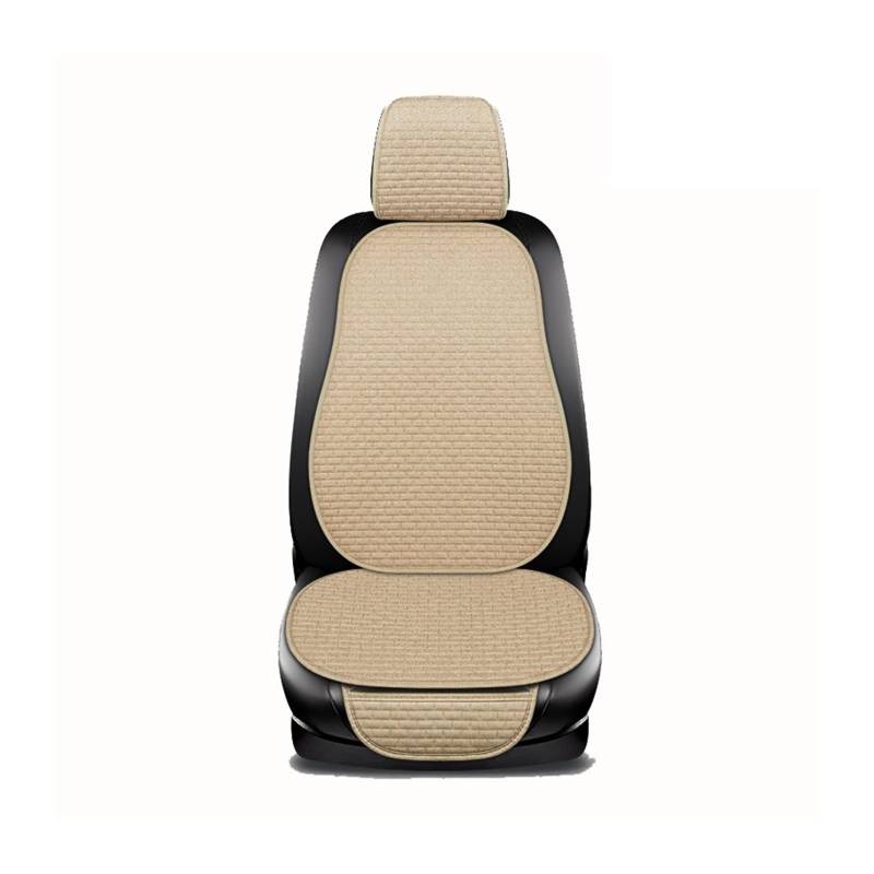 TETARI Auto-Schonbezüge Auto Sitz Abdeckung Vorne Hinten Zurück Flachs Sitzkissen Leinen Automobil Sitz Rückenlehne Protector Pad Auto Abdeckungen Matte Schützen Sitzbezüge Auto(1 seat beige) von TETARI