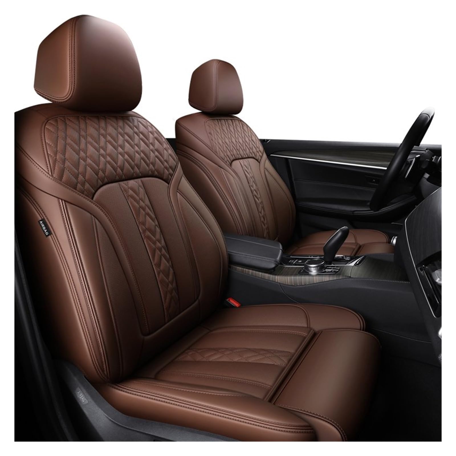 TETARI Auto-Schonbezüge Für 7 5 3 1 Serie X5 X3 X1 Autozubehör Sitzbezüge für 5 Sitze Komplettset Lederspezifisch Sitzbezüge Auto(Coffee) von TETARI