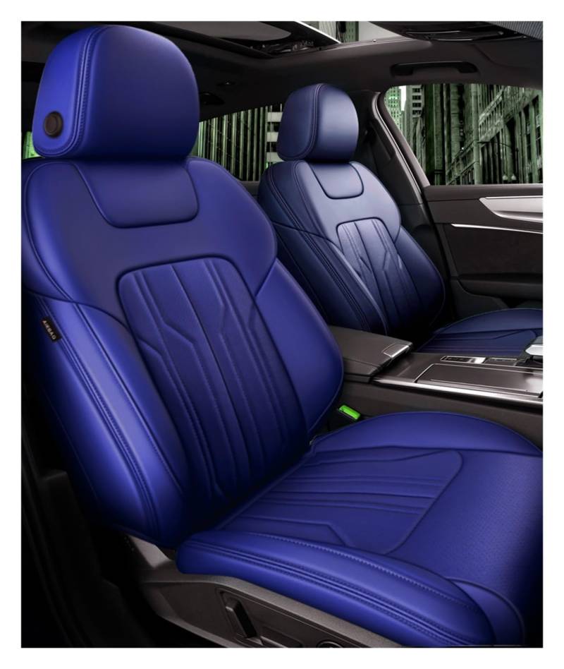 TETARI Auto-Schonbezüge Für A4 A6 Q3 Q5 Autozubehör Sitzbezüge für 5 Sitze Komplettset Leder Sitzbezüge Auto(Blue) von TETARI