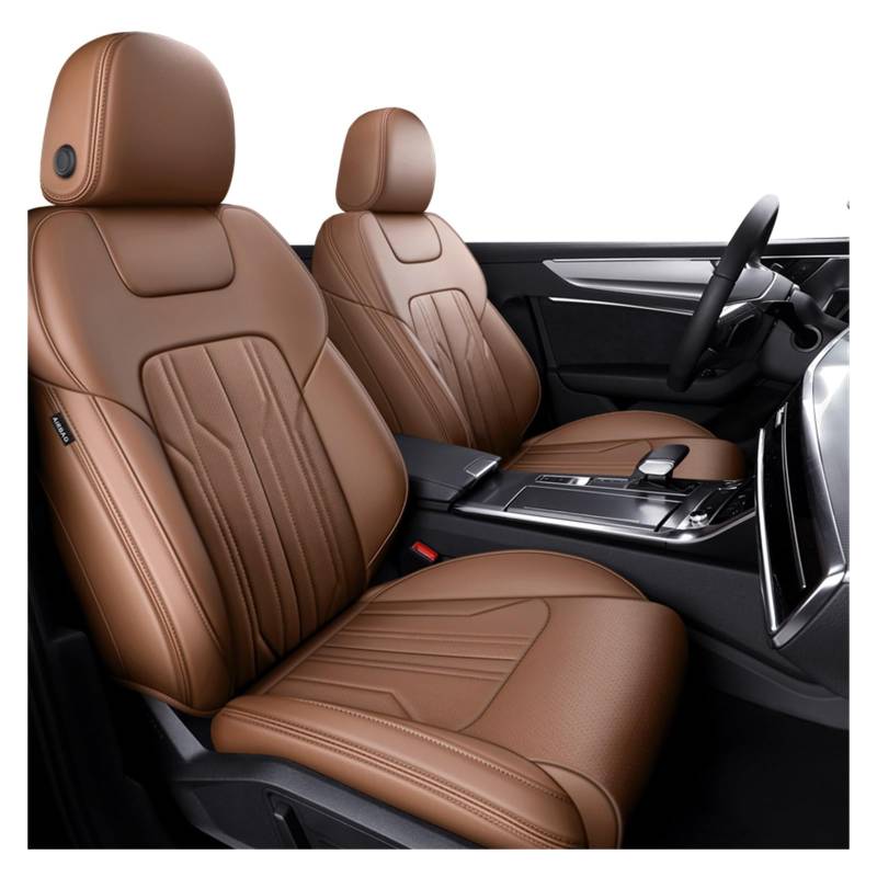 TETARI Auto-Schonbezüge Für A4 A6 Q3 Q5 Autozubehör Sitzbezüge für 5 Sitze Komplettset Leder Sitzbezüge Auto(Brown) von TETARI