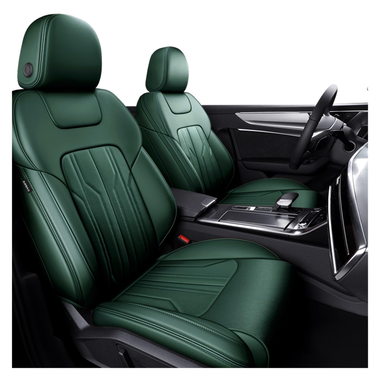 TETARI Auto-Schonbezüge Für A4 A6 Q3 Q5 Autozubehör Sitzbezüge für 5 Sitze Komplettset Leder Sitzbezüge Auto(Green) von TETARI