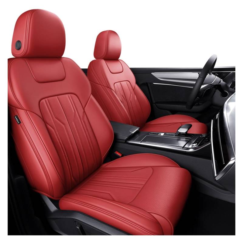 TETARI Auto-Schonbezüge Für A4 A6 Q3 Q5 Autozubehör Sitzbezüge für 5 Sitze Komplettset Leder Sitzbezüge Auto(Red) von TETARI