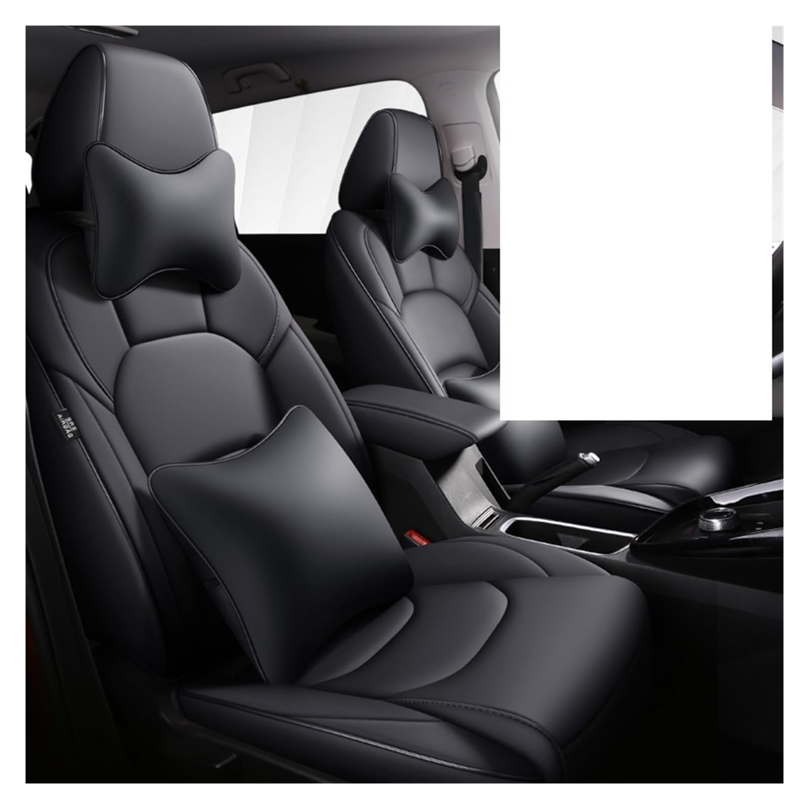 TETARI Auto-Schonbezüge Für Alle Medels X3 X1 X4 X5 X6 Z4 525 520 F30 F10 E46 E90 Autositzbezug mit vollständiger Abdeckung Sitzbezüge Auto(Add Pillow Black) von TETARI