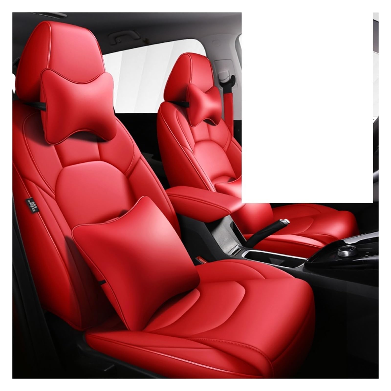 TETARI Auto-Schonbezüge Für Alle Medels X3 X1 X4 X5 X6 Z4 525 520 F30 F10 E46 E90 Autositzbezug mit vollständiger Abdeckung Sitzbezüge Auto(Add Pillow red) von TETARI