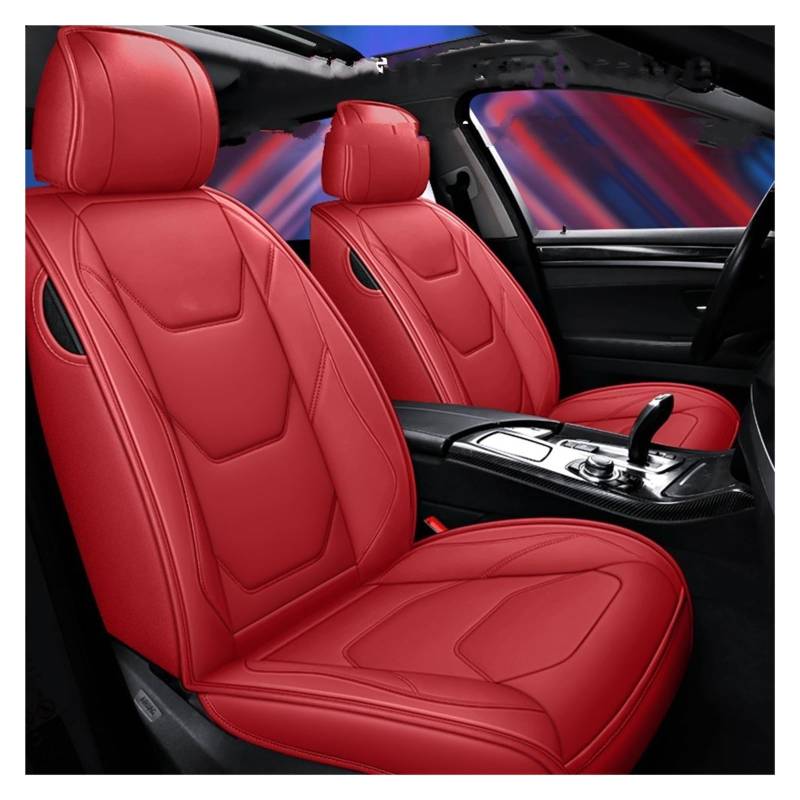 TETARI Auto-Schonbezüge Für Clio Für Megane Für Duster Für Captur Für Laguna Für Kadjar Für Scenic Leder Universal Auto Sitzbezüge Sitzbezüge Auto(Red Front) von TETARI