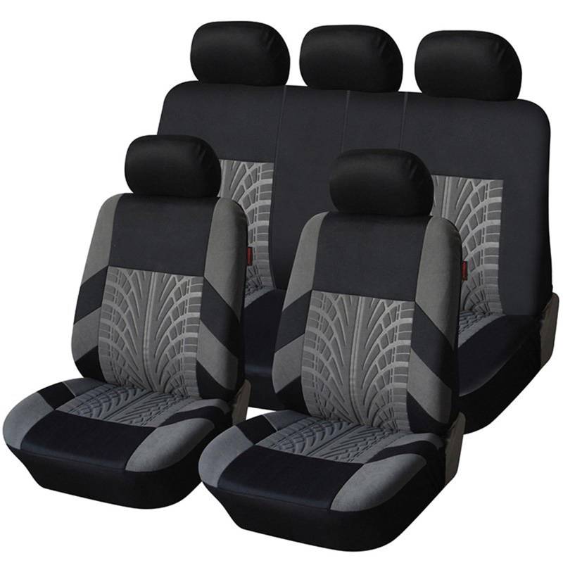 TETARI Auto-Schonbezüge Für FIAT Autositzbezüge Komplettset Universal Fit Sitzschoner Autozubehör Sitzbezüge Auto(Gray Full Set) von TETARI