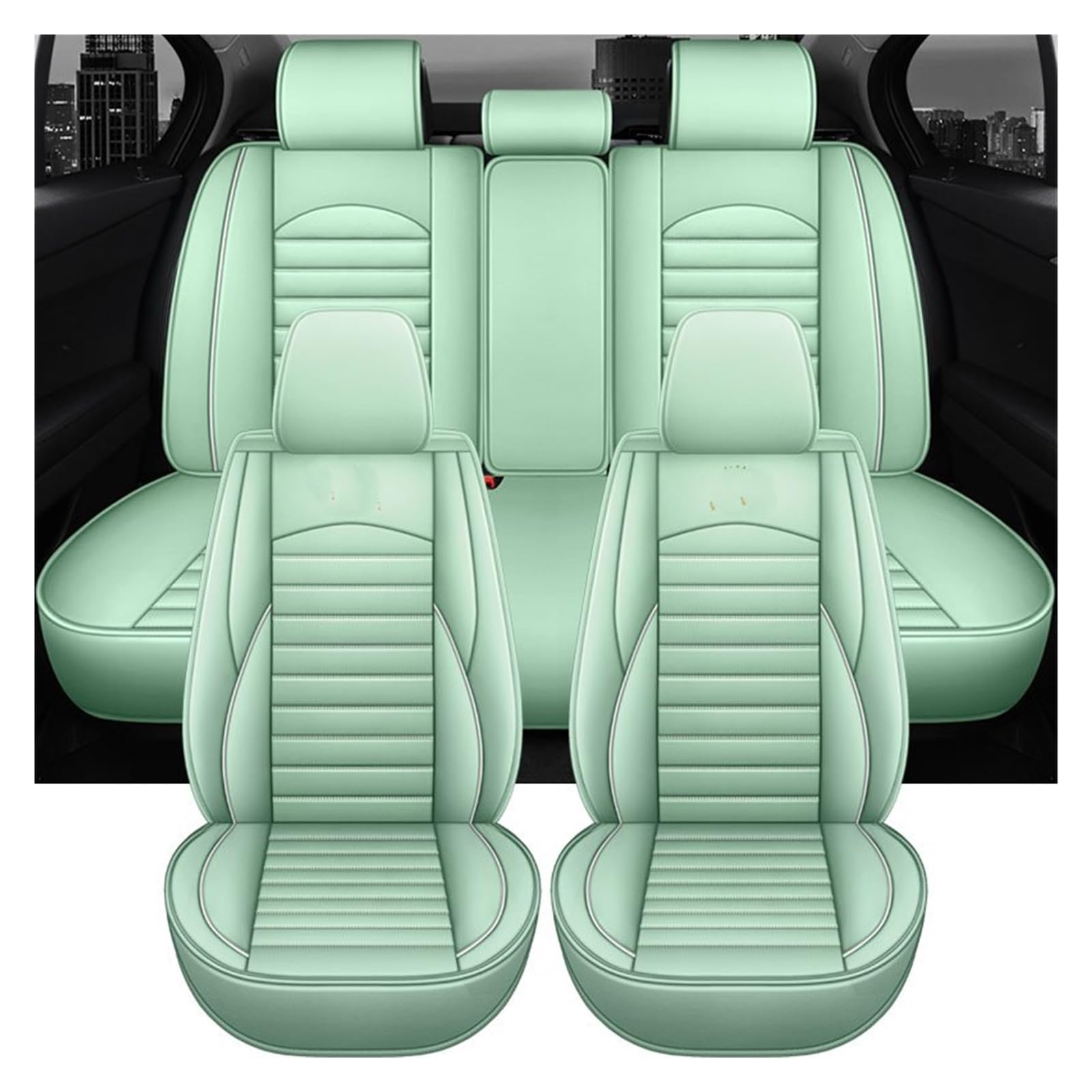 TETARI Auto-Schonbezüge Für Geely Für Geometrie C Universal Leder Auto Sitzbezüge Auto Innen Zubehör Sitzbezüge Auto(5 PCS d) von TETARI